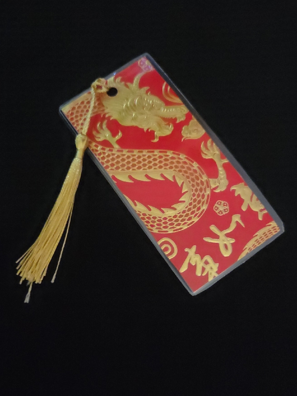 Red & Gold Dragon Tassel Bookmark